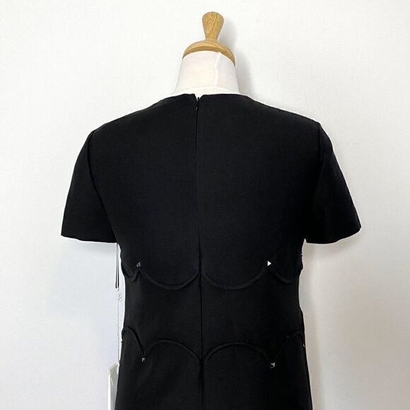 NEW Valentino Scalloped Silk Wool Shift Dress - Picture 6 of 10